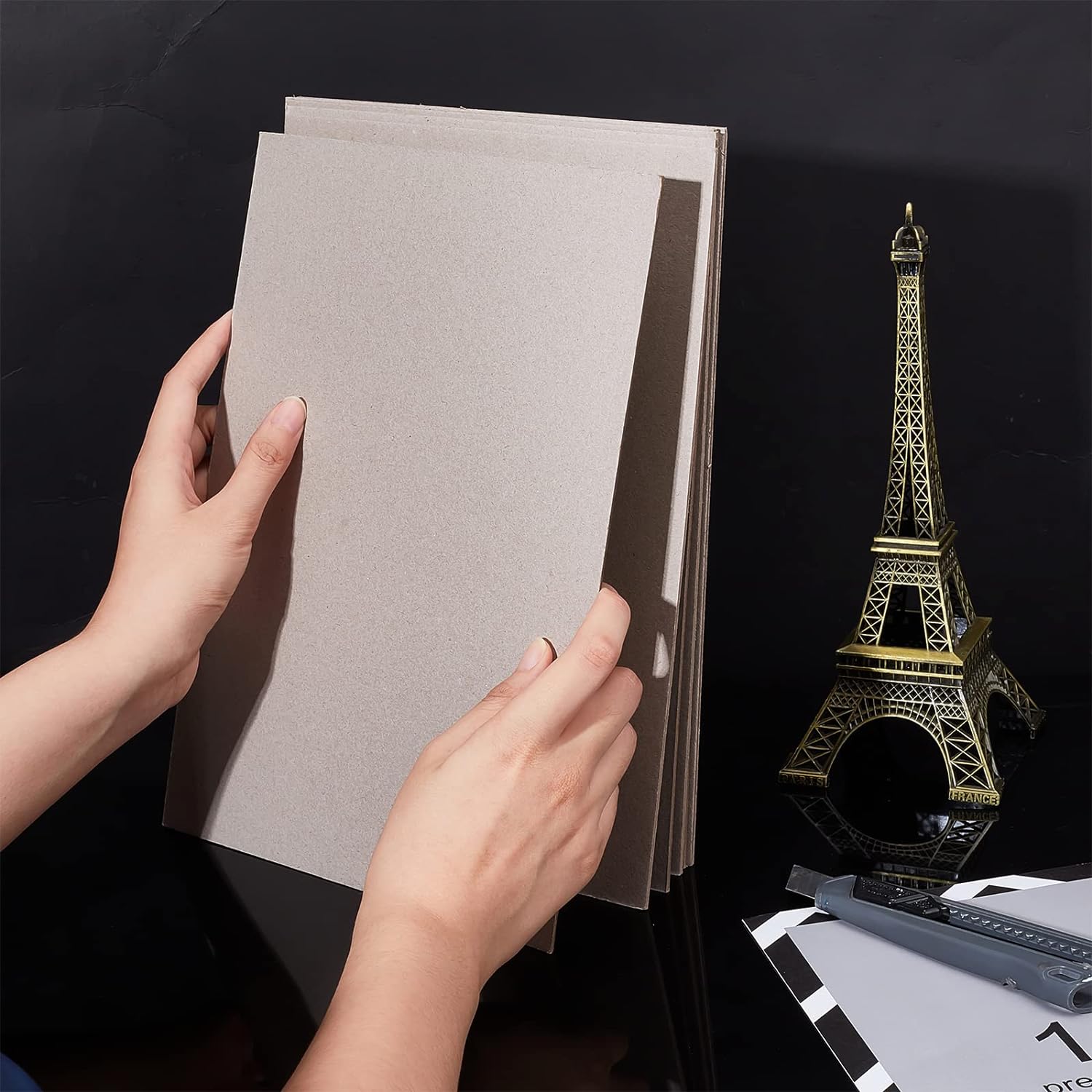 11.7 x 8.2” Book Board, 6pcs 79PT Rectangle Binders Board for Book Binding Heavy Weight Brown Kraft Cardboard Paper Board for Scrapbooking Picture Frame Backing Invitations