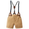 thumbnail image 5 of CARETOO Baby Boy Clothes Suit Romper Shorts Suspender Trousers Pants Bowtie Hat Gentleman Outfits, 5 of 13