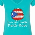 thumbnail image 4 of Inktastic I'm So Cute, I Must Be Puerto Rican Sunflower Puerto Rico Women's V-Neck T-Shirt, 4 of 5