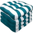 thumbnail image 2 of Sweet Home Collection 19" x 19" Green and White Striped Square Chair Outdoor Seating Cushions (4 Pack), 2 of 4