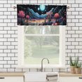 thumbnail image 3 of Cactus Kitchen Valance Curtain Rod Pocket Desert Full Moon Mid Century Retro Nature Landscape Thermal Insulated Room Darkening Curtain for Dinning Room 54 by 18 in, 1 Panel, 3 of 6