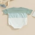 thumbnail image 4 of Barboteuse Chemise Décontractée à Rayures à Manches Courtes avec Poche pour Bébés Garçons Filles, Combinaisons Justaucorps, 4 of 7