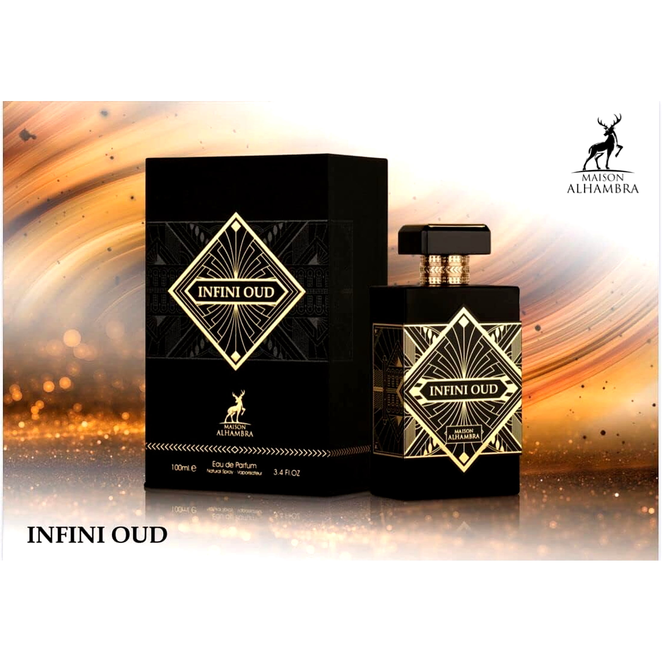Maison Alhambra Infini Oud EDP Spray, Unisex, Woody Saffron Parfum