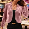 thumbnail image 5 of Gamivast Velvet Bolero Shrugs for Women Open Front Long Sleeve Cropped Cardigan Elegant Dress Cover Up Lightweight Vintage Tops for Evening Party Wedding Guest, 5 of 6