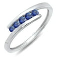 thumbnail image 1 of Dazzlingrock Collection 0.25 Carat (ctw) 10k Round Blue Sapphire Ladies 5 Stone Bridal Promise Ring 1/4 CT, White Gold, Size 8.5, 1 of 1