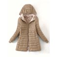 thumbnail image 2 of Winter Mid-Length Hooded Slim Fleece Thickened Jacket Warm Jacket, 2 of 6
