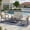Cream White, variant on Deersky 4 Pieces Outdoor Patio Furniture Set with 2 All-Weather Wicker Rocking Chairs, Loveseat and Coffee Table, Easy Assembly for Balcony, Porch, Backyard