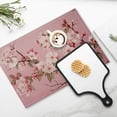 thumbnail image 4 of BaHomeck placemats Set of 4 rectangle Linen Cotton Placemats for Dining Table Washable Heat Resistant,18*12inch,Pink Chinese Cherry Blossom Flower Japan Plum Branch, 4 of 4