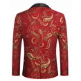 thumbnail image 4 of COOFANDY Men's Christmas Tuxedo Jacket Luxury Embroidered Wedding Blazer Dress Suit for Party Dinner, 4 of 9