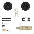 Kwikset 660 Deadbolt Deadbolt Lock, Matte Black Round Exterior Keyed