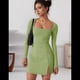 thumbnail image 5 of Vestido con Escote Cuadrado Verde M, 5 of 7