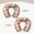 thumbnail image 3 of Travel Pillow Memory Foam, Head Neck Support Airplane Pillow For Traveling, Car, Home, Travel Neck Flight Pillow 12 Inches Buffalo Plaid Bunny Carrot Easter, 3 of 8
