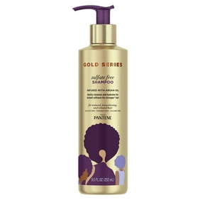 Gold Series from Pantene Sulfate-Free Shampoo with Argan Oil for Curly, Coily Hair, 8.5 fl oz