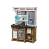 Step2 Lifestyle Custom Brown and White Kitchen includes 20 Piece Plastic Kitchen Playset