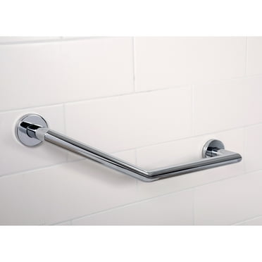 Croydex  Angled 12In x 12In Modern Stainless Steel Grab Bar with Concealed Fittings, Chrome