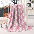 thumbnail image 2 of Halloween Pink Ghosts Pattern Blanket,Comfortable Soft Flannel Throw Blanket,All Season,Warm Lightweight Blankets for Sofa Bed Couch Living Room Chair,50"x60", 2 of 4