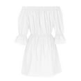 thumbnail image 5 of JINMGG Dresses for Women 2026,Stylish Women's Summer Casual Off Shoulder Bell Sleeve Solid and Printed Dresses, 5 of 5