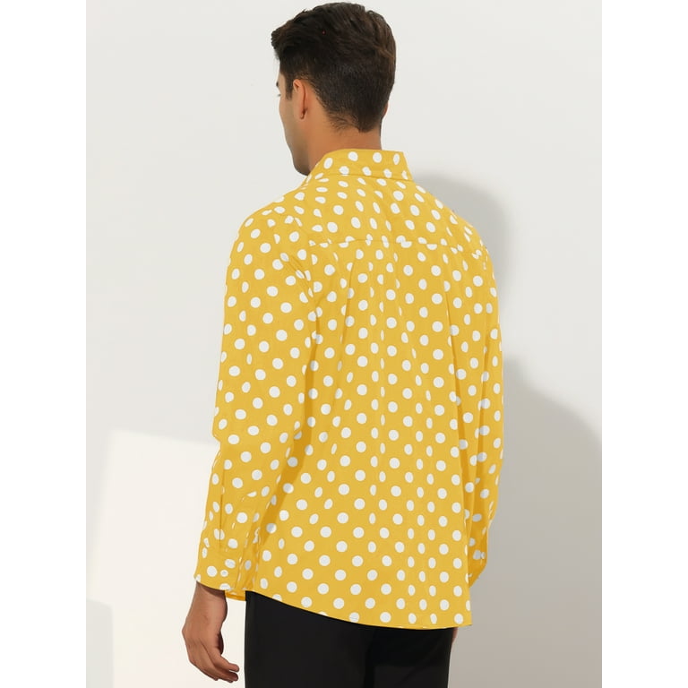 納得できる割引 Dots Polka Men's Bargains Unique Dress Down Button Shirt トップス