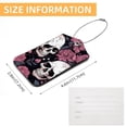 thumbnail image 5 of Couple Skulls Square PU Leather Luggage Tags - 2 Pack with Privacy Cover and Stainless Steel Ring - Suitable for Travel, Backpack, Handbag - Suitcase Tags, Travel Tag, 5 of 7