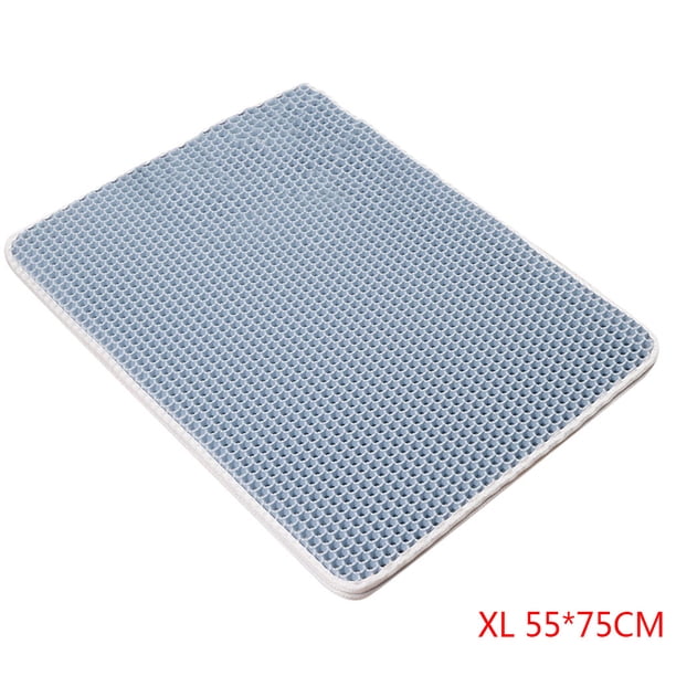 sweethay Caja de arena para gatos de doble capa, alfombrilla para trampero, alfombrilla plegable para mascotas, goma espuma EVA Perchas para gatos azul SG sweethay HA1692-19