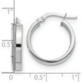 thumbnail image 4 of 14K White Gold Polished Glimmer Infused Hoop Earrings - 20.5mm- Made In Italy, 4 of 6