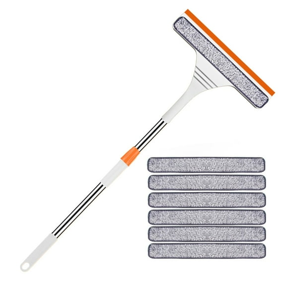 Hecteas Cleaning Brush - - 2 in 1 Window Cleaning Kit Window Squeegee Cleaner Extendable Window Cleaner Tool Telescopic Window Cleaning Equipment(Cleaning Brush*1Pc - White)