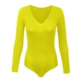 thumbnail image 2 of Body Suit Tummy Control Long Sleeve Bodysuits for Women Shapewear Square Deep V Neck Thong Tops, 2 of 4