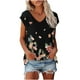 thumbnail image 1 of Blusa de manga corta con cuello en V, informal, cómoda y elegante para mujer OAVQHLG3B Store lin121212, 1 of 4