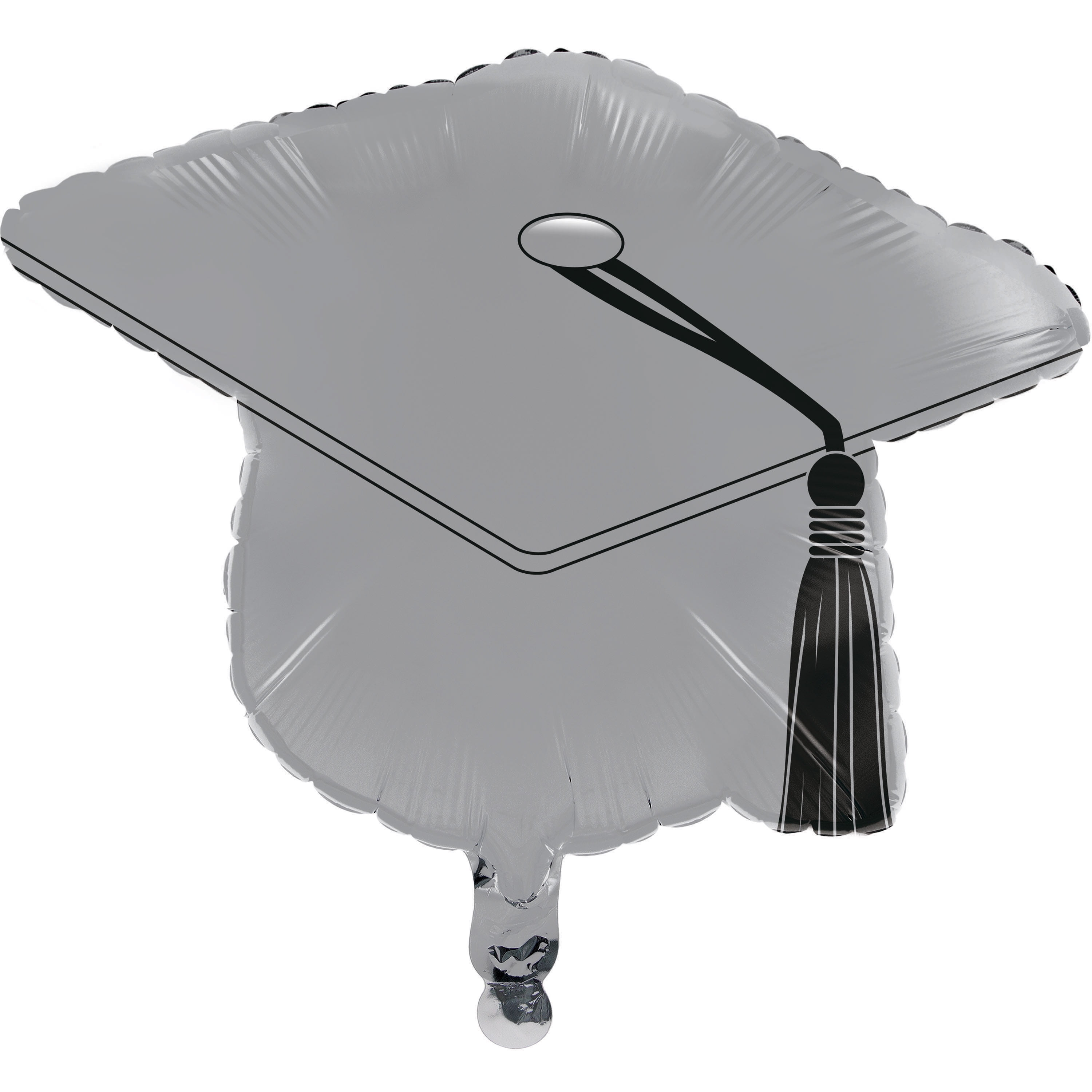 Silver Graduation Cap Mylar Balloon