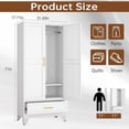 thumbnail image 6 of 70.87" Metal Armoire Wardrobe Closet Storage Cabinet with Hanging Rod And 1 Drawer, 6 of 8