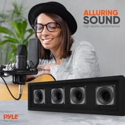Pyle PAHT4 300 Watt 4 Way DJ Tweeter Speaker Sound System Enclosure Box, Black