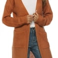 thumbnail image 6 of JUNWELL Greyghost Women‘s Casual Full Length Thick Maxi Cardigan Duster Long Sleeve Open Front Sweater Coat Tops Thick Warm Sweater Knee Length Coat Outwear, 6 of 6