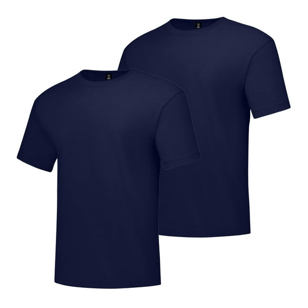 Camiseta Hanes Beefy-T de manga corta para hombre, talla XL, azul marino (paquete de 2)