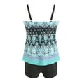 thumbnail image 5 of zaveiop Two Piece Womens Tankini Swimsuits Modest Tankini Bathing Suit Tops with Shorts Tummy Control Swimwear (Blue, XXL), 5 of 9