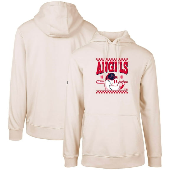 Men's Levelwear Cream Los Angeles Angels Podium Inaugural Pullover Hoodie
