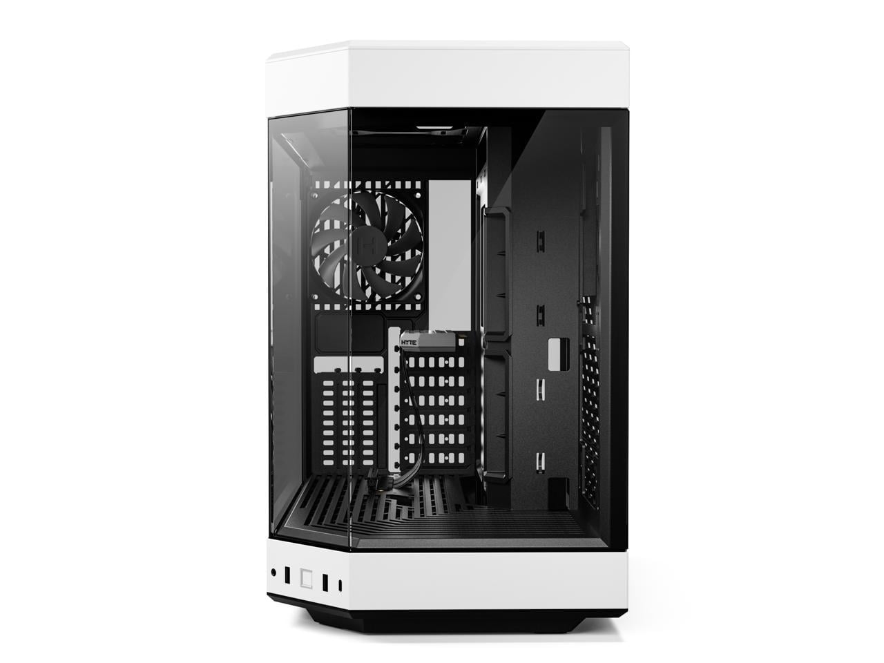 HYTE Y60 Modern Aesthetic Dual Chamber Panoramic Tempered Glass Mid-Tower  ATX Computer Gaming Case with PCIE 4.0 Riser Cable Included, Snow White