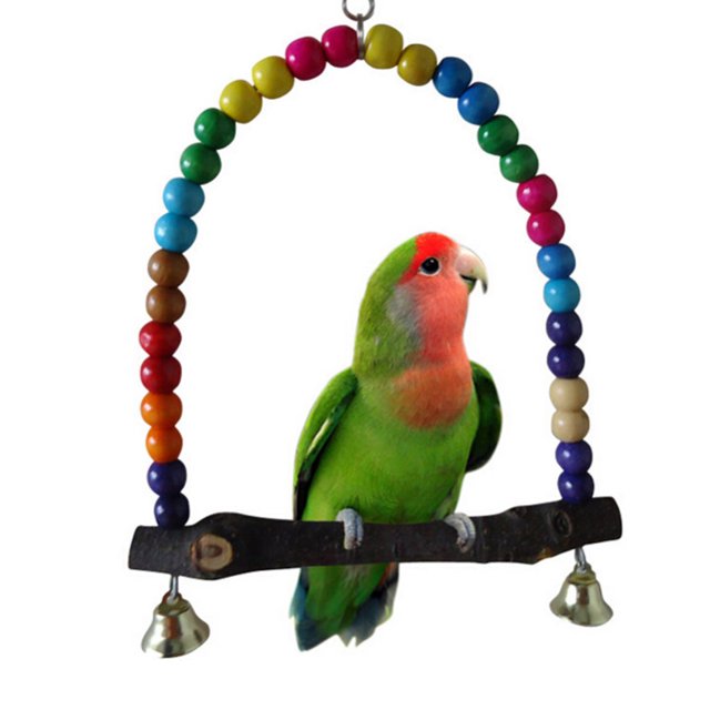 Pájaro de madera loro columpio juguetes periquito cacatúa Lovebird Budgie 15cm Ndcxsfigh Nuevos Originales