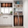 thumbnail image 6 of 36 Inch Kitchen Curtains Brown Orange Copper Window Curtains and Valances Set of 3, Abstract Glass and Vintage Stripe Design Short Tier Curtain, Vintage Small Kitchen Decor, 6 of 6