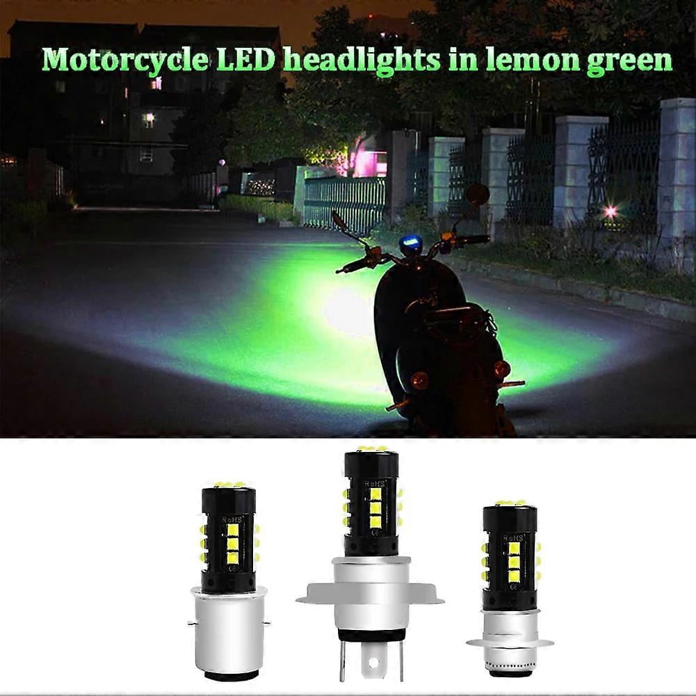 AC DC Universal Lemon Green Highlight Motorcycle Headlight Bulb H4 P15D ...