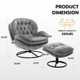 thumbnail image 2 of 360° Swivel Velvet Accent Chair and Ottoman Set with Modern Metal Base for Living Room, 2 of 8