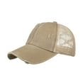 thumbnail image 4 of Fgnfyis Distressed Baseball Cap Unstructured Adjustable Snapback Washed Denim Ponytail Hat with Breathable Mesh Khaki One Size, 4 of 4