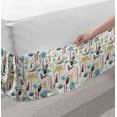 thumbnail image 2 of Jungle Bed Skirt, Forest Trees Plants and Wild Animals in Cartoon Style Tropical Climate Nature Print, Elastic Bedskirt Dust Ruffle Wrap Around for Bedding Decor, 4 Sizes, Multicolor, by Ambesonne, 2 of 2