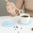 thumbnail image 6 of Disketp Light Blue Marble Funny Coasters,6 Pcs Leather Coasters With Holder, Perfect Housewarming Hostess Gifts,Protect Furniture From Water Marks Scratch And Damage, 6 of 9