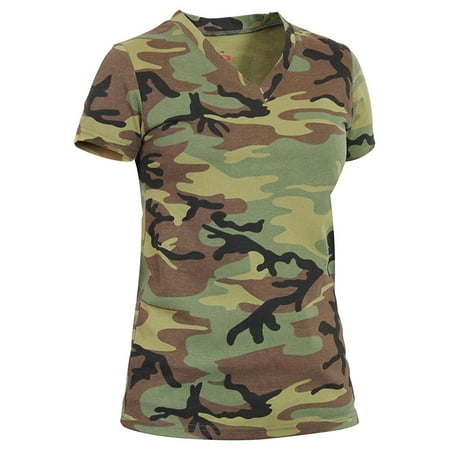 Camouflage v clearance neck t shirt