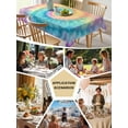 thumbnail image 5 of Colorful Tie Dye Table Cloth, Rainbow Ombre Abstract Pattern Art Waterproof Tablecloth for Rectangle Tables, Reusable Washable Fabric Table Cover for Restaurant Kitchen Dining Tables 60"x102", 5 of 6