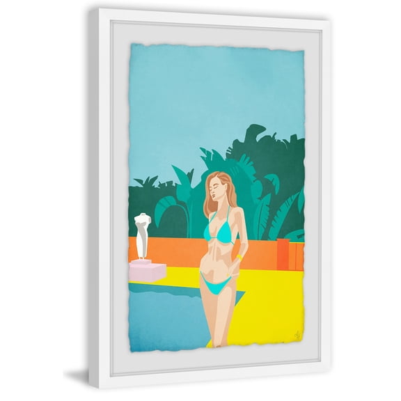 Turquoise Bikini Framed Painting Art Print, 24.00" x 1.50"