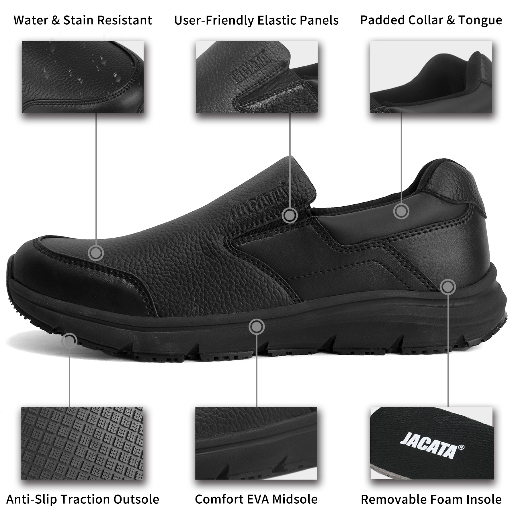 Jacata Men's Non-Slip Work Shoes with Arch Support photo 6