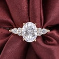 thumbnail image 3 of Cora Jewellery 2TCW Oval Moissanite Engagement Ring For Women With Side Pear, 10K Yellow Gold, 3 of 10