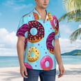 thumbnail image 5 of Bixox Men's Hawaiian Shirts Men's Donuts Print Short-Sleeve Shirt-X-Large, 5 of 8