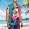 thumbnail image 3 of Fotbe Watercolor White Horse Camisa Hawaiana para Hombre Unisex – Camisa Casual de Verano con Botones de Manga Corta de Algodón y Lino,3X-Large, 3 of 7
